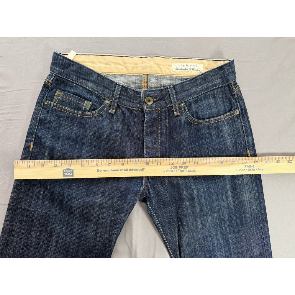 Rag & Bone Handmade in USA Dark Wash Straight Leg Button Fly Jeans Indigo 29 - Picture 5 of 12